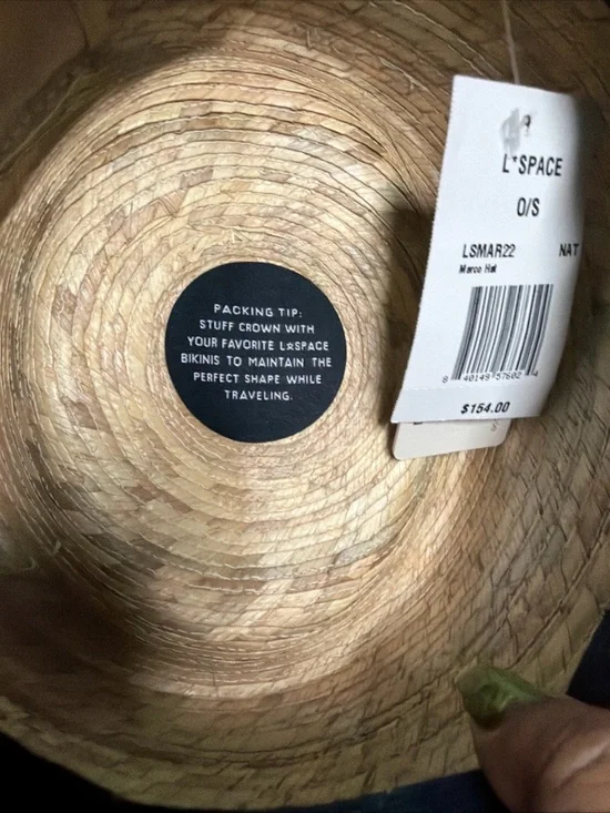 l*space Natural Straw Wide-Brim Beach Hat - Picture 7 of 16